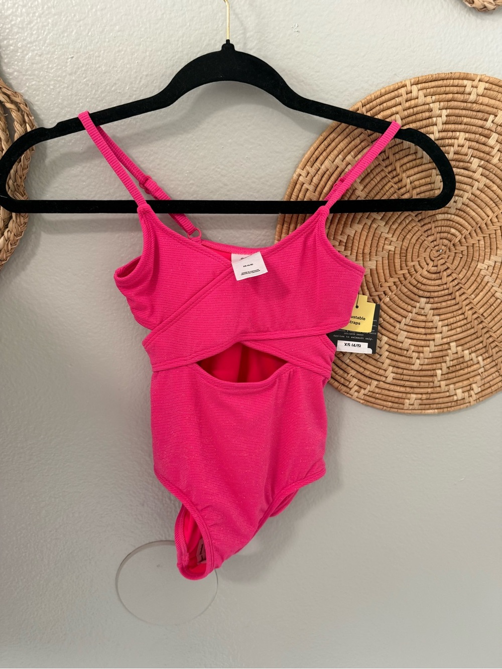NWT- Hot Pink Cutout One-Piece Swimsuit